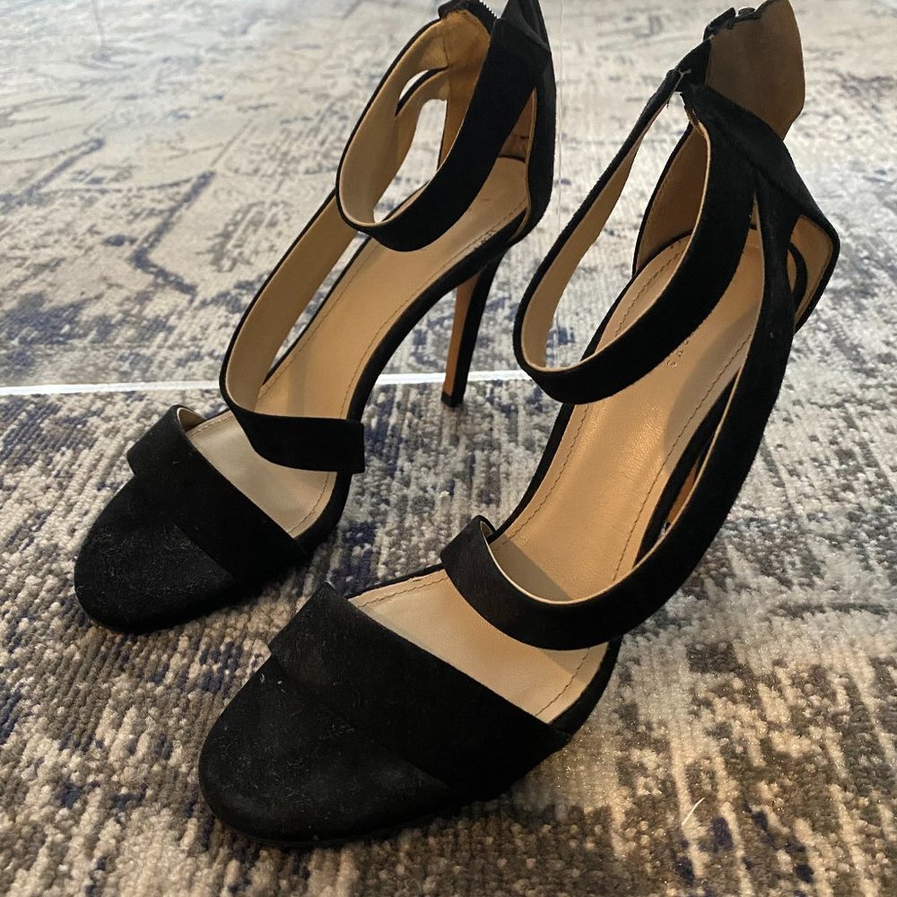 Barneys New York Black Suede Strappy Sandal